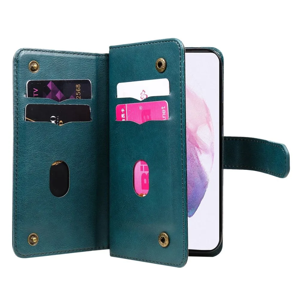 10-slot wallet case for Samsung Galaxy S22 Plus - Blackish Green