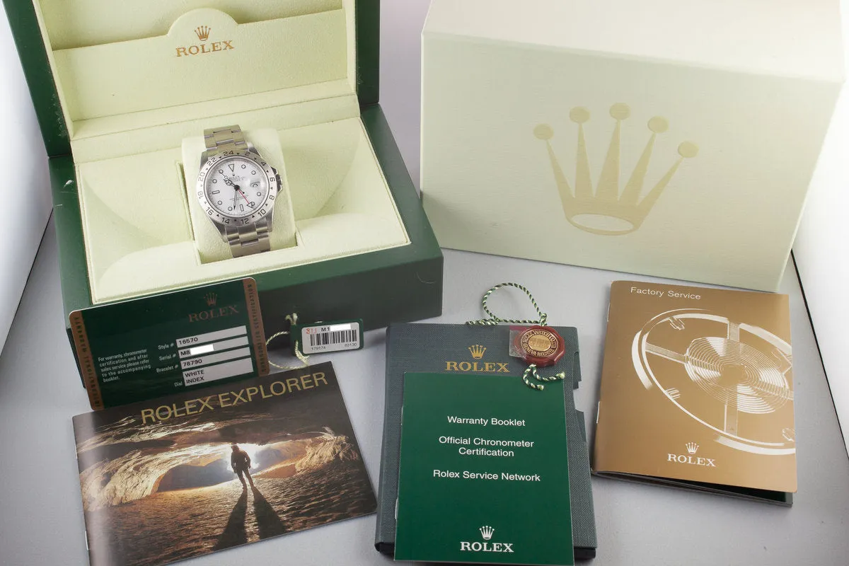 2007 Rolex Explorer II 16570 White Dial with Box and Papers and 3186 Movement