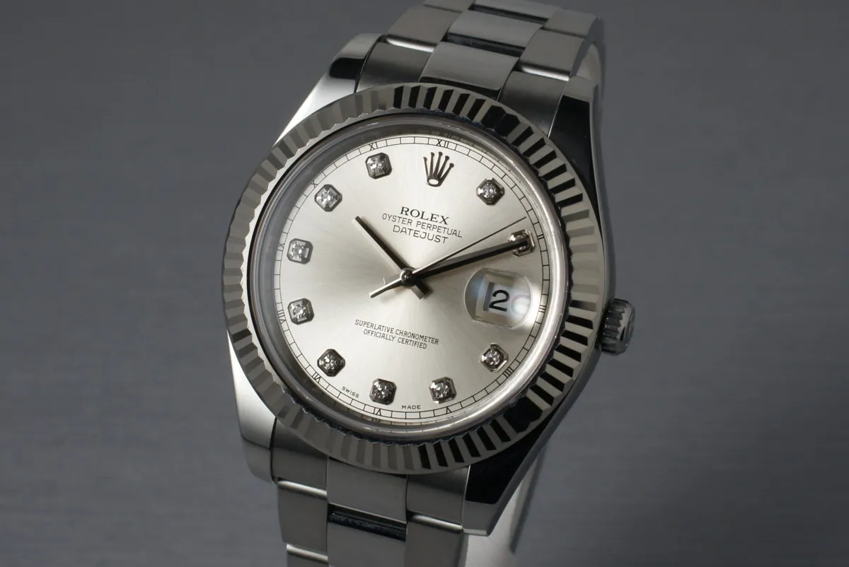 2010 Rolex Datejust II 116334 with Silver Diamond Dial PGA Award Watch