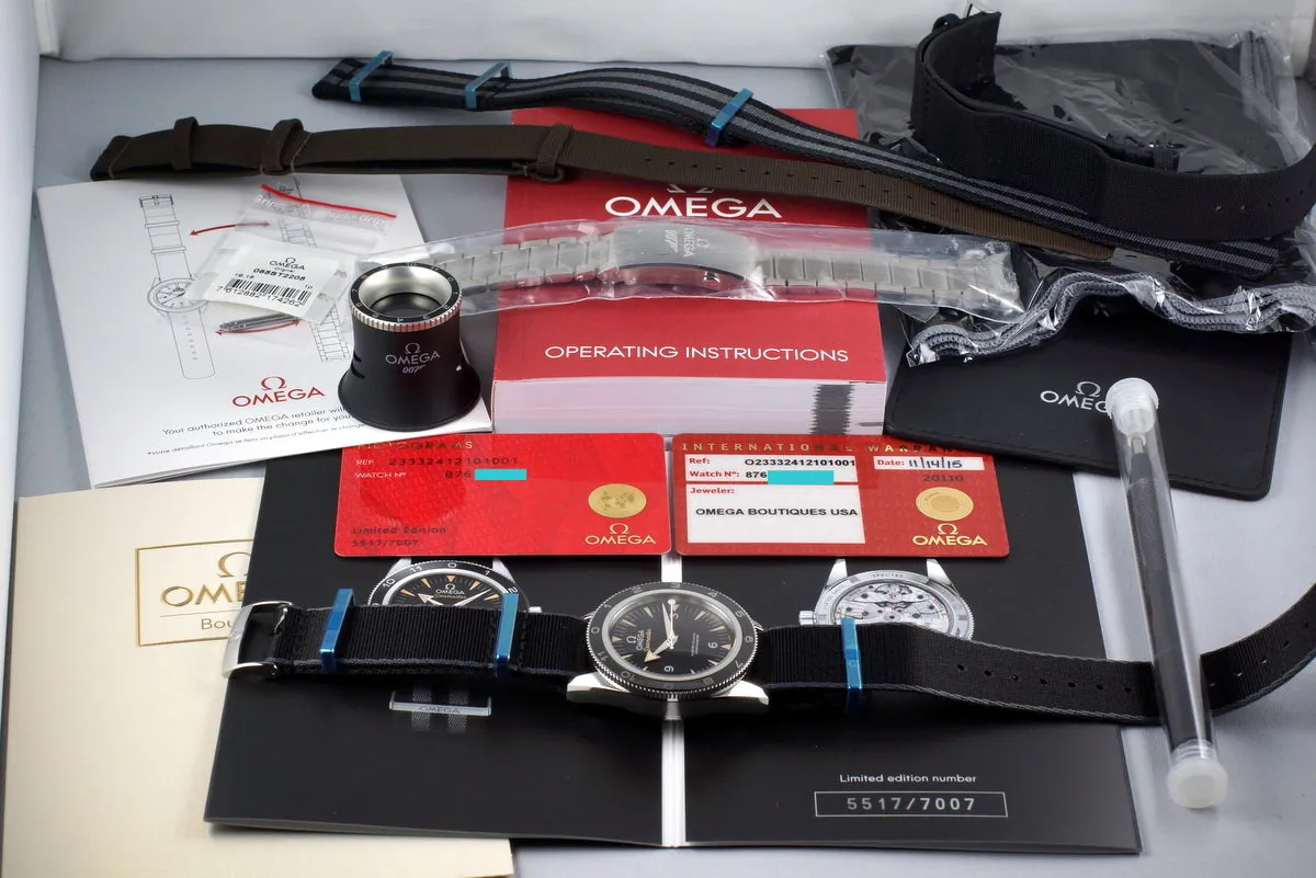 2015 Omega Seamaster 300 Lim. Ed. James Bond Spectre Ref: 233.32.41.21.01.001 with Box and Papers