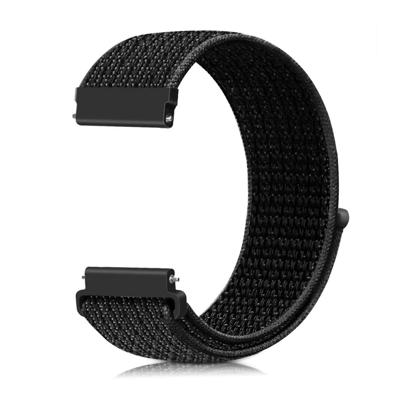 20mm SmartWatch Sport Loop Nylon Bands Charcoal