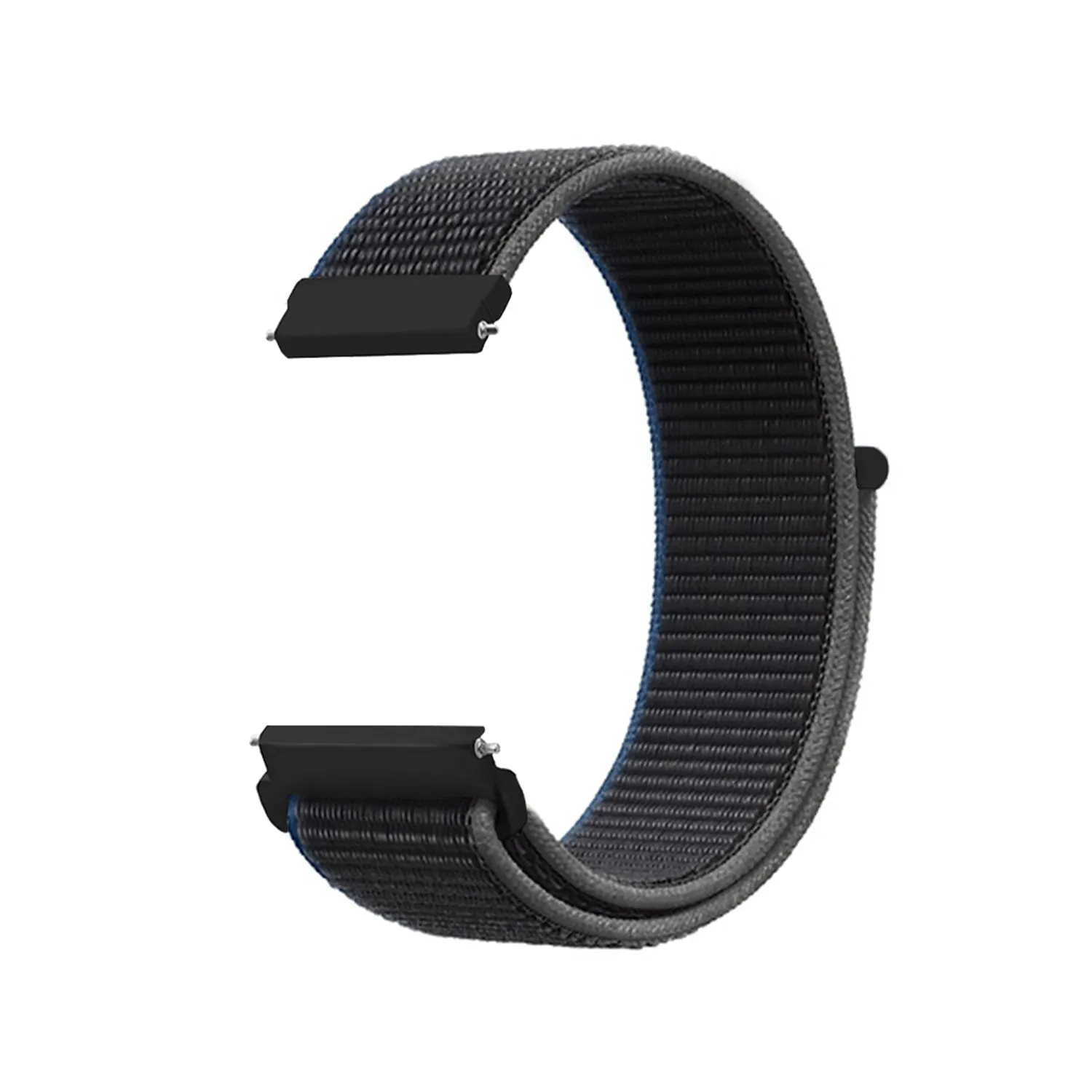 20mm SmartWatch Sport Loop Nylon Bands Charcoal