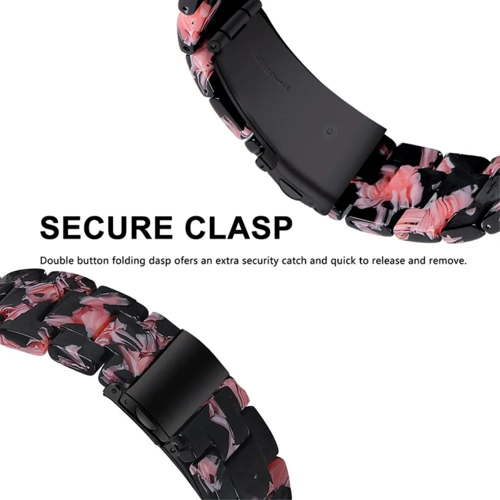 20mm smooth resin watch strap for Amazfit watch - Black / Pink