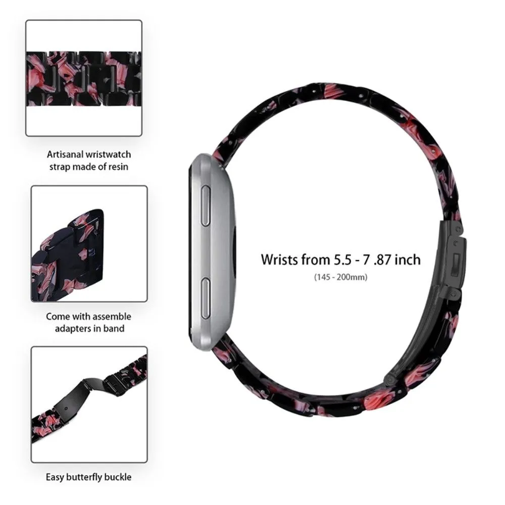 20mm smooth resin watch strap for Amazfit watch - Black / Pink