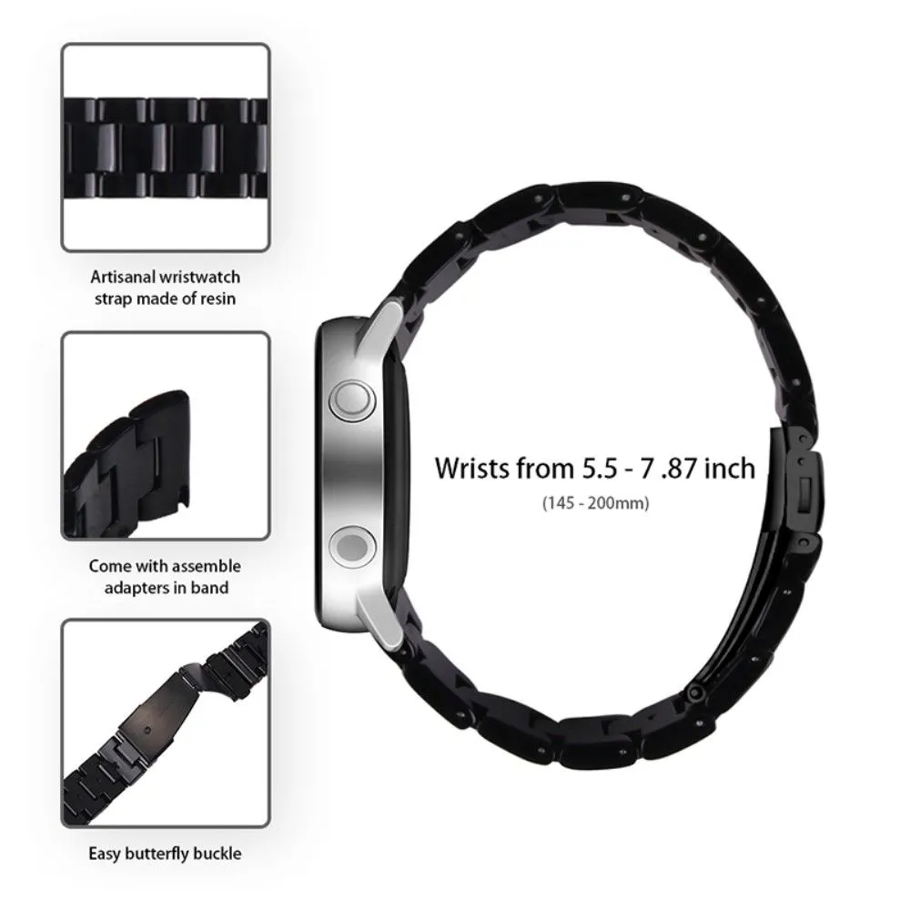 20mm smooth resin watch strap for Amazfit watch - Black