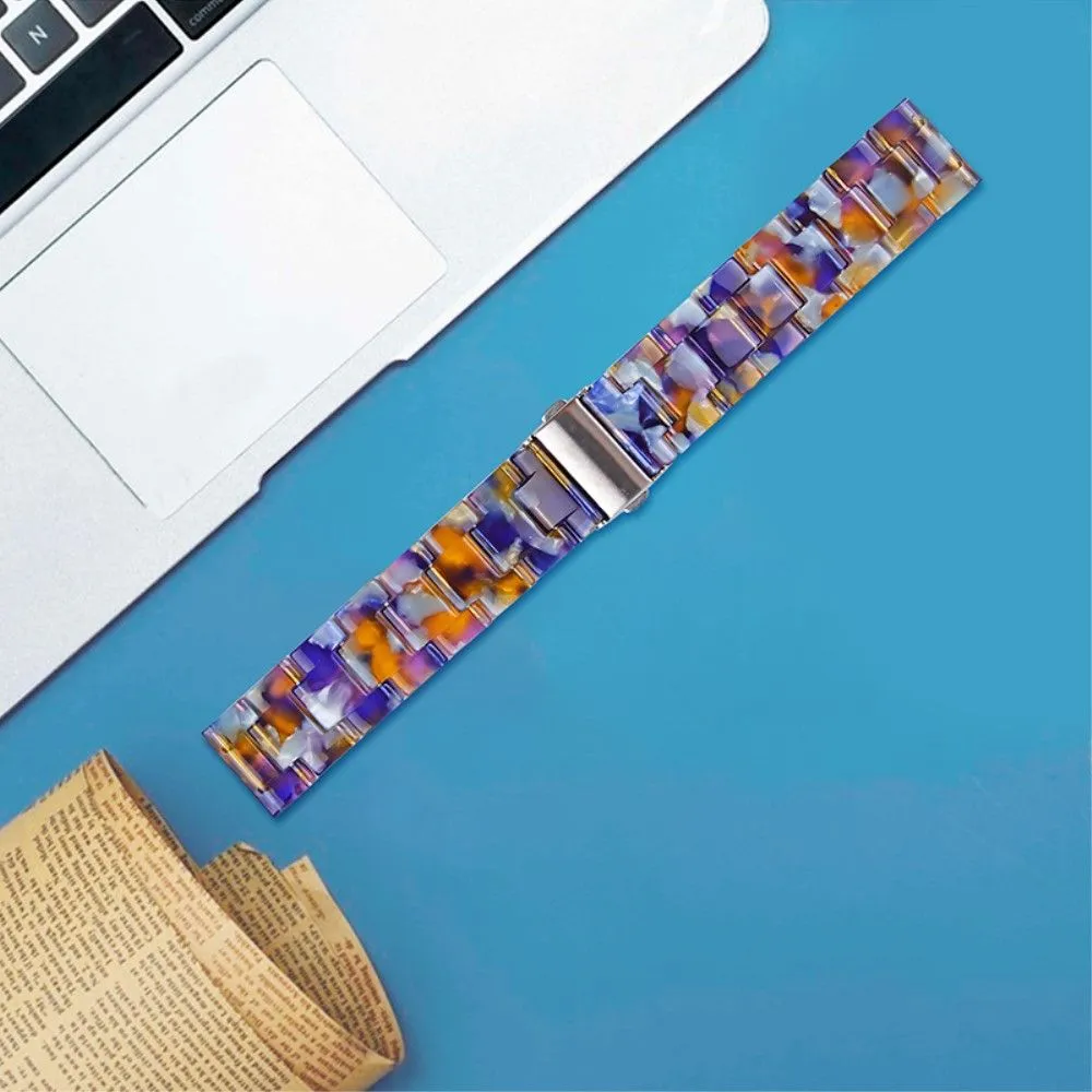 20mm smooth resin watch strap for Amazfit watch - Dark Blue / Yellow