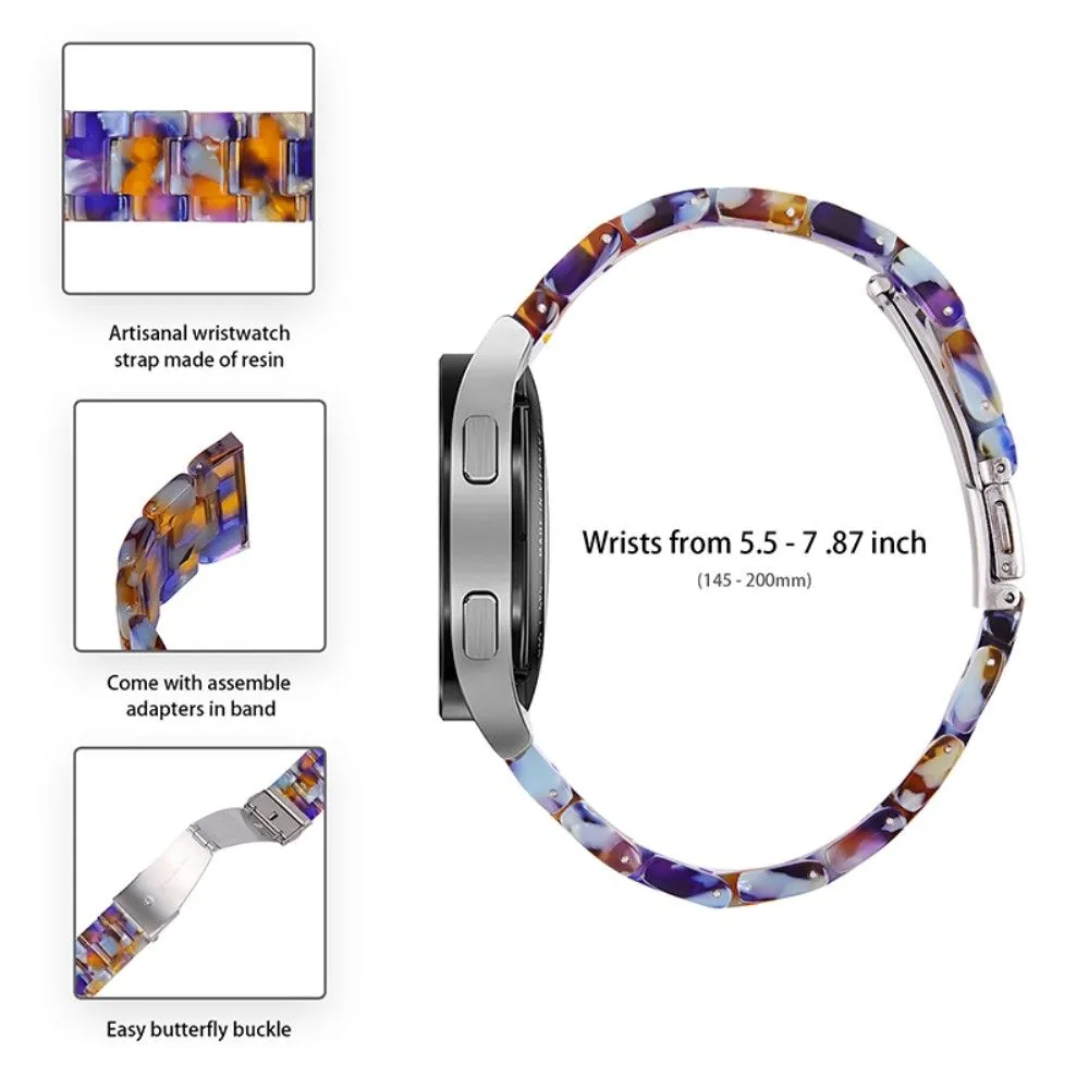 20mm smooth resin watch strap for Amazfit watch - Dark Blue / Yellow