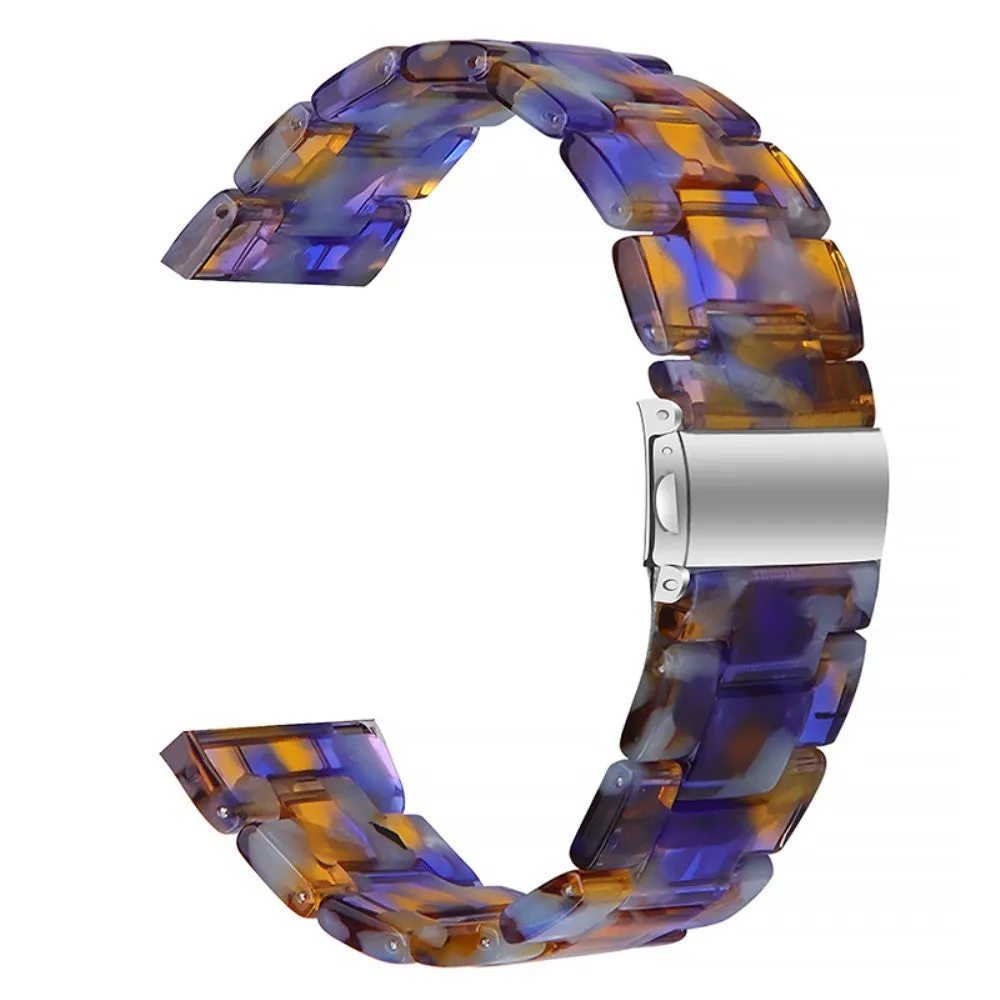 20mm smooth resin watch strap for Amazfit watch - Dark Blue / Yellow