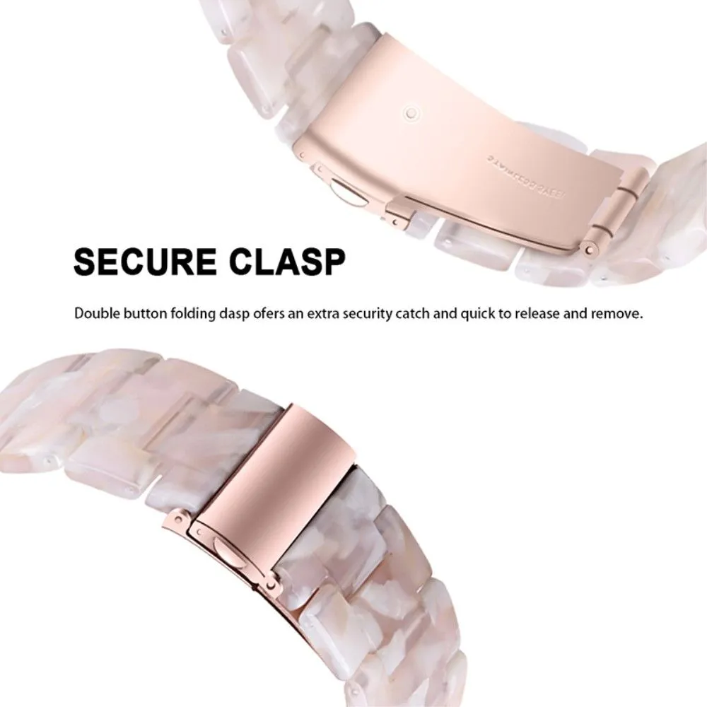 20mm smooth resin watch strap for Amazfit watch - Pink / White