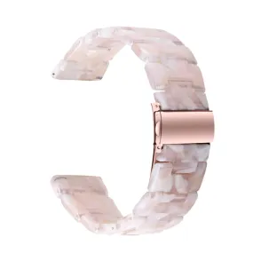 20mm smooth resin watch strap for Amazfit watch - Pink / White