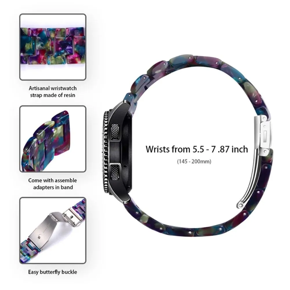 20mm smooth resin watch strap for Amazfit watch - Purple / Green