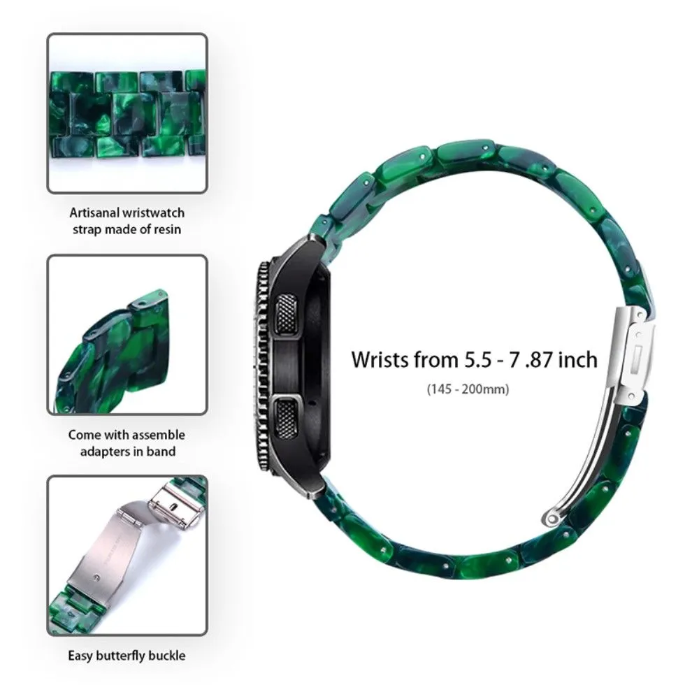 20mm smooth resin watch strap for Garmin watch - Blackish Green