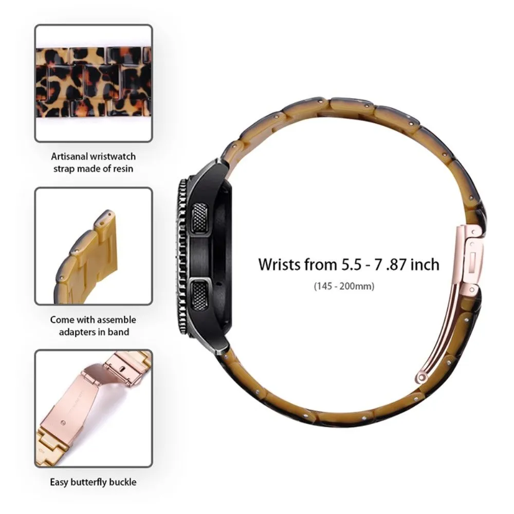 20mm smooth resin watch strap for Garmin watch - Leopard Print