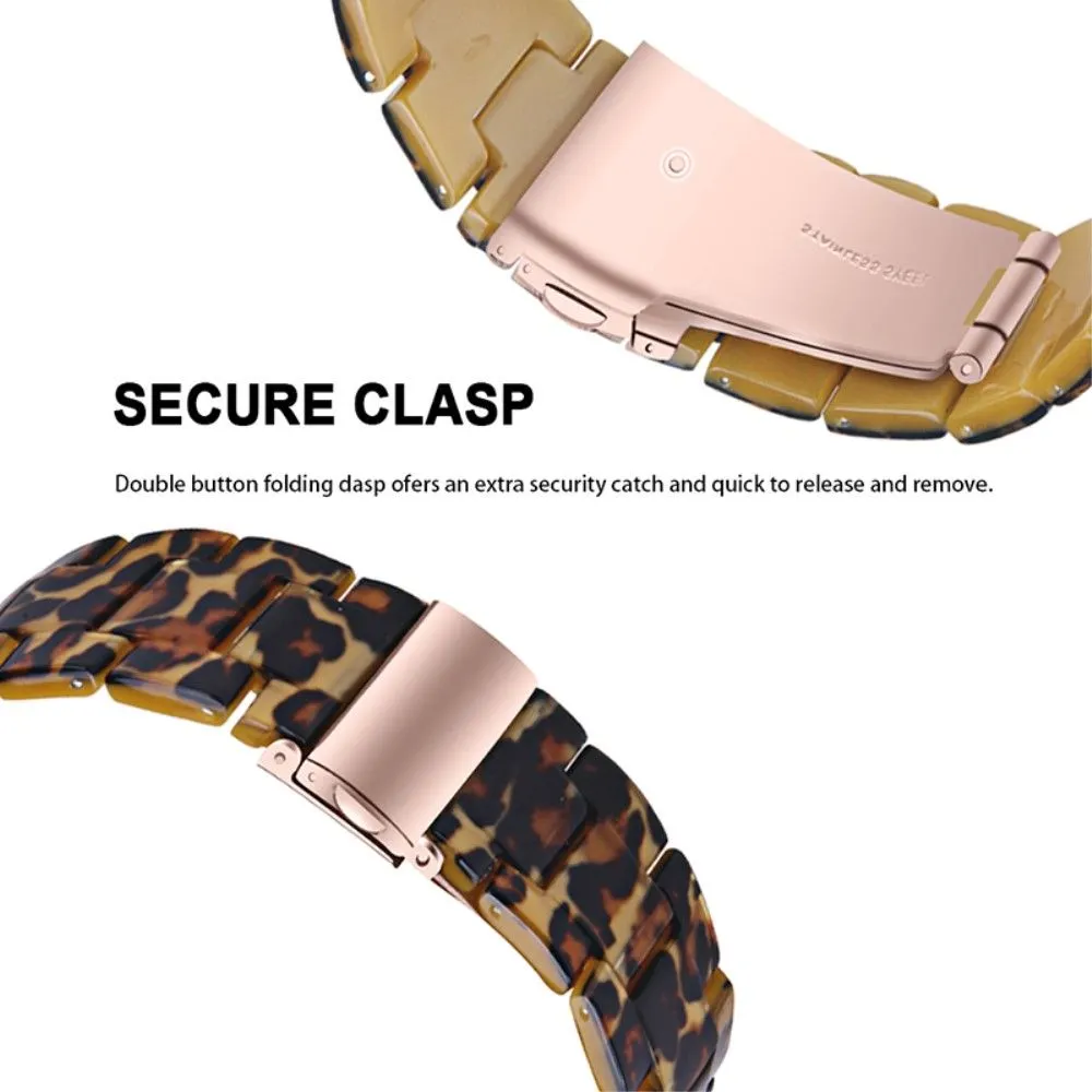 20mm smooth resin watch strap for Garmin watch - Leopard Print