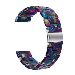 20mm smooth resin watch strap for Garmin watch - Purple/Green