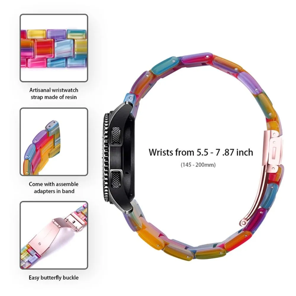 20mm smooth resin watch strap for Garmin watch - Rainbow