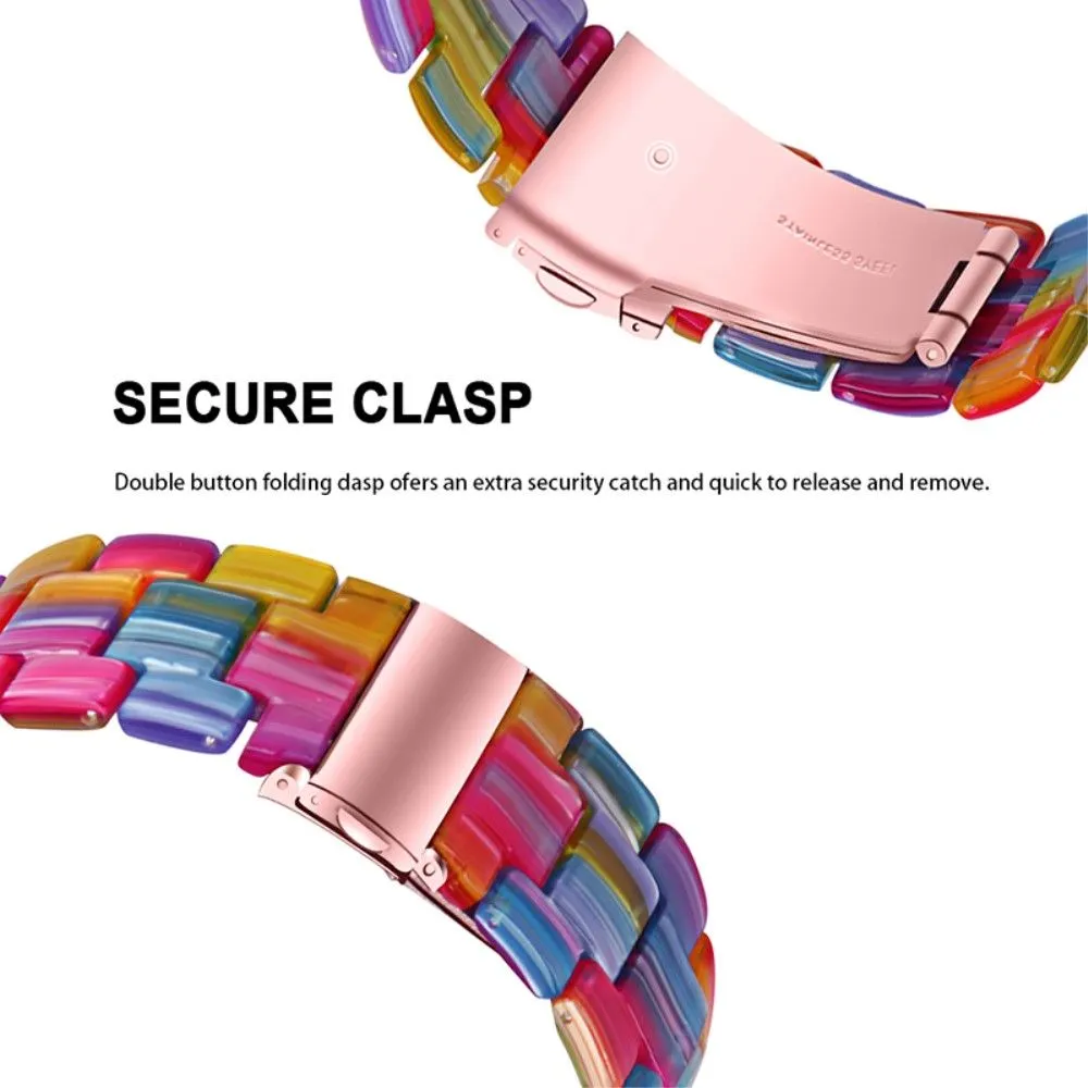 20mm smooth resin watch strap for Garmin watch - Rainbow