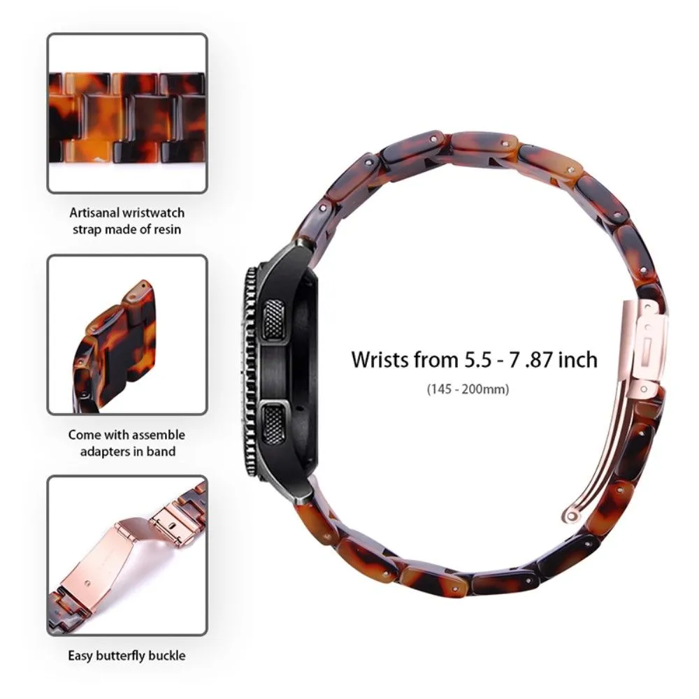 20mm smooth resin watch strap for Garmin watch - Tortoiseshell Color