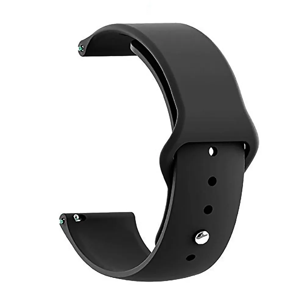 20mm universal Smartwatch Silicone Strap Onyx Black