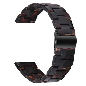 22mm resin style watch strap for Fossil watch - Dark Brown