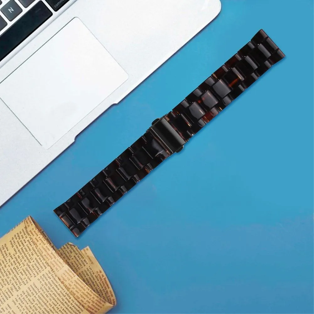 22mm resin style watch strap for Fossil watch - Dark Brown