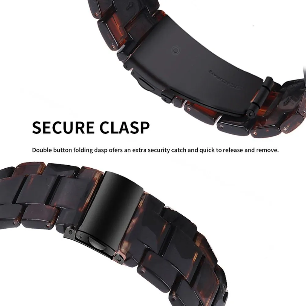 22mm resin style watch strap for Fossil watch - Dark Brown