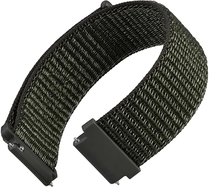 22mm SmartWatch Sport Loop Nylon Bands Jet Black