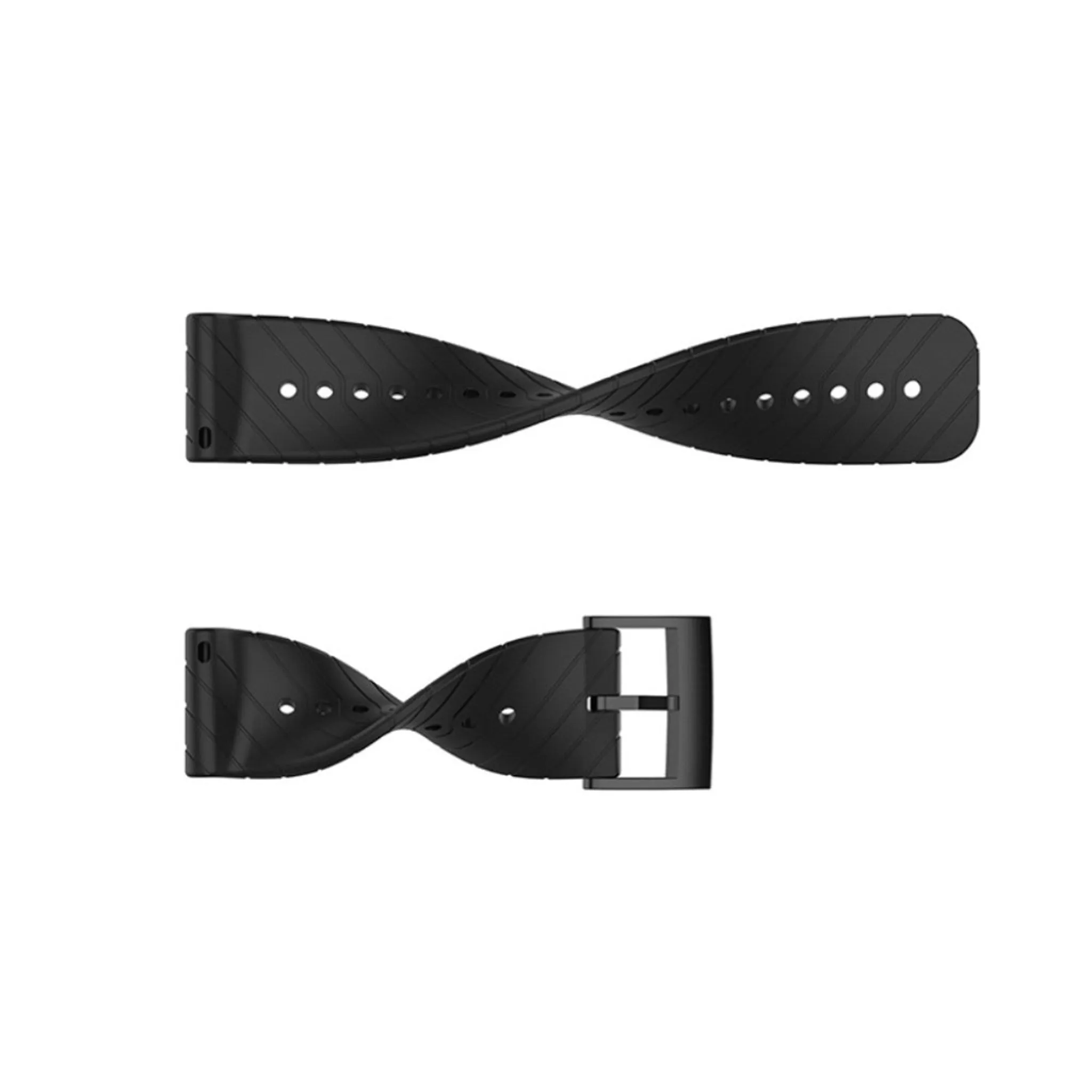 24mm twill texture silicone watch strap for Suunto device - Black