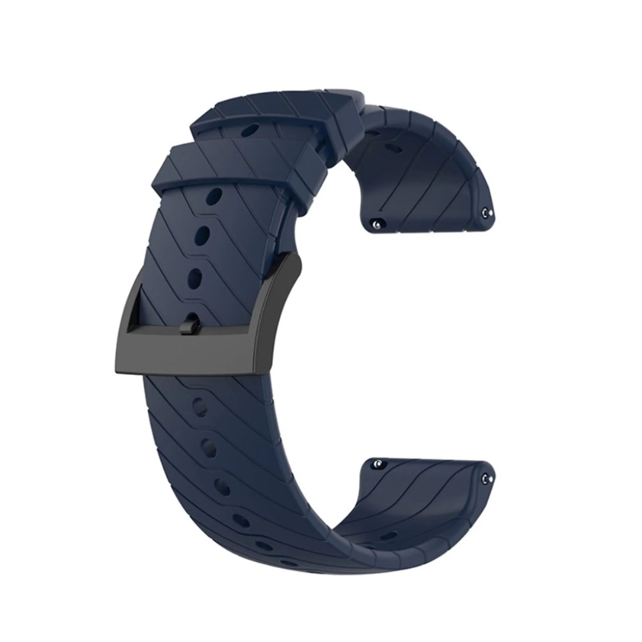 24mm twill texture silicone watch strap for Suunto device - Midnight Blue