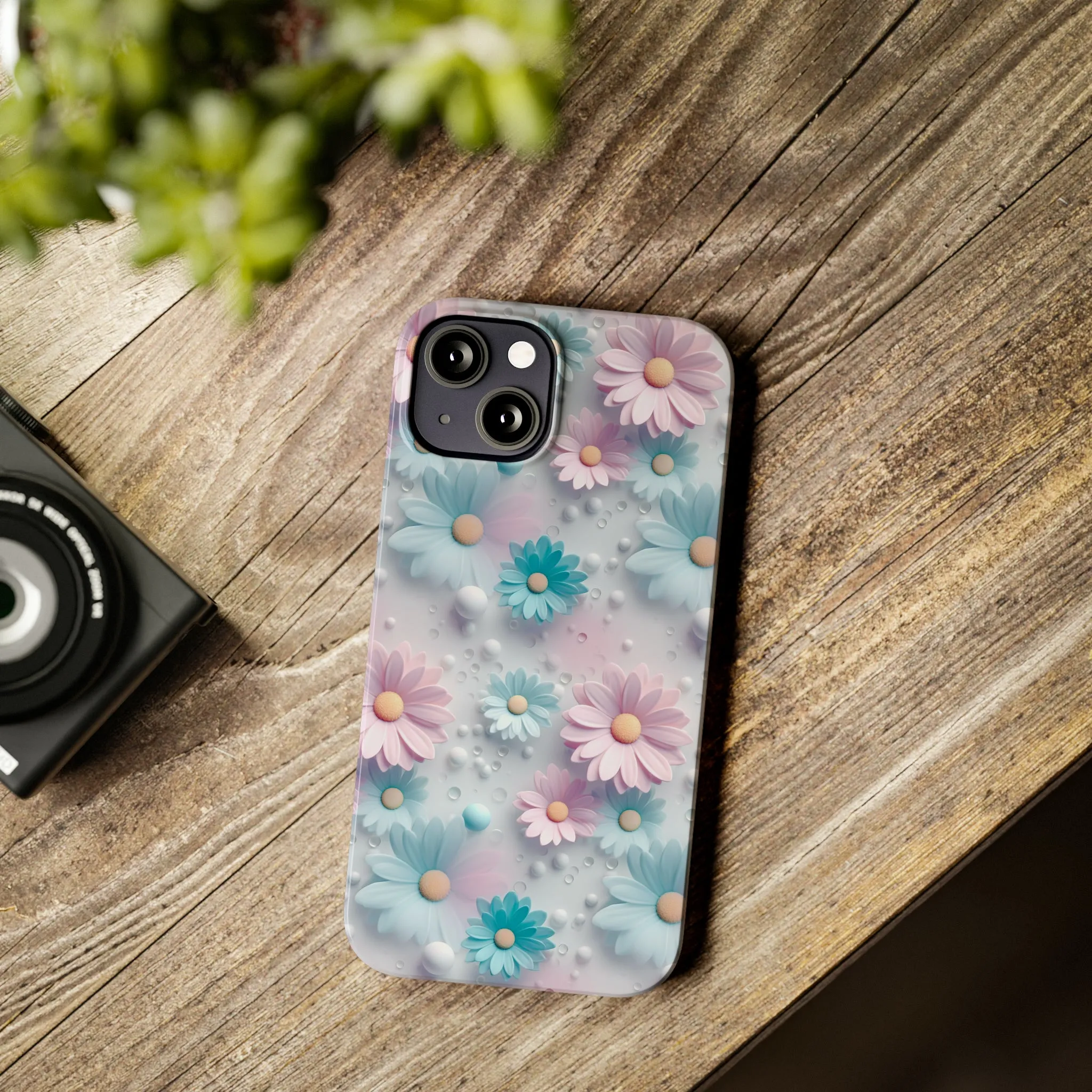 3D Dreamy Daisy Design Sleek Elegance Wireless-Charging Compatible Phone Case Slim Phone Case compatible with over 20 iphone models