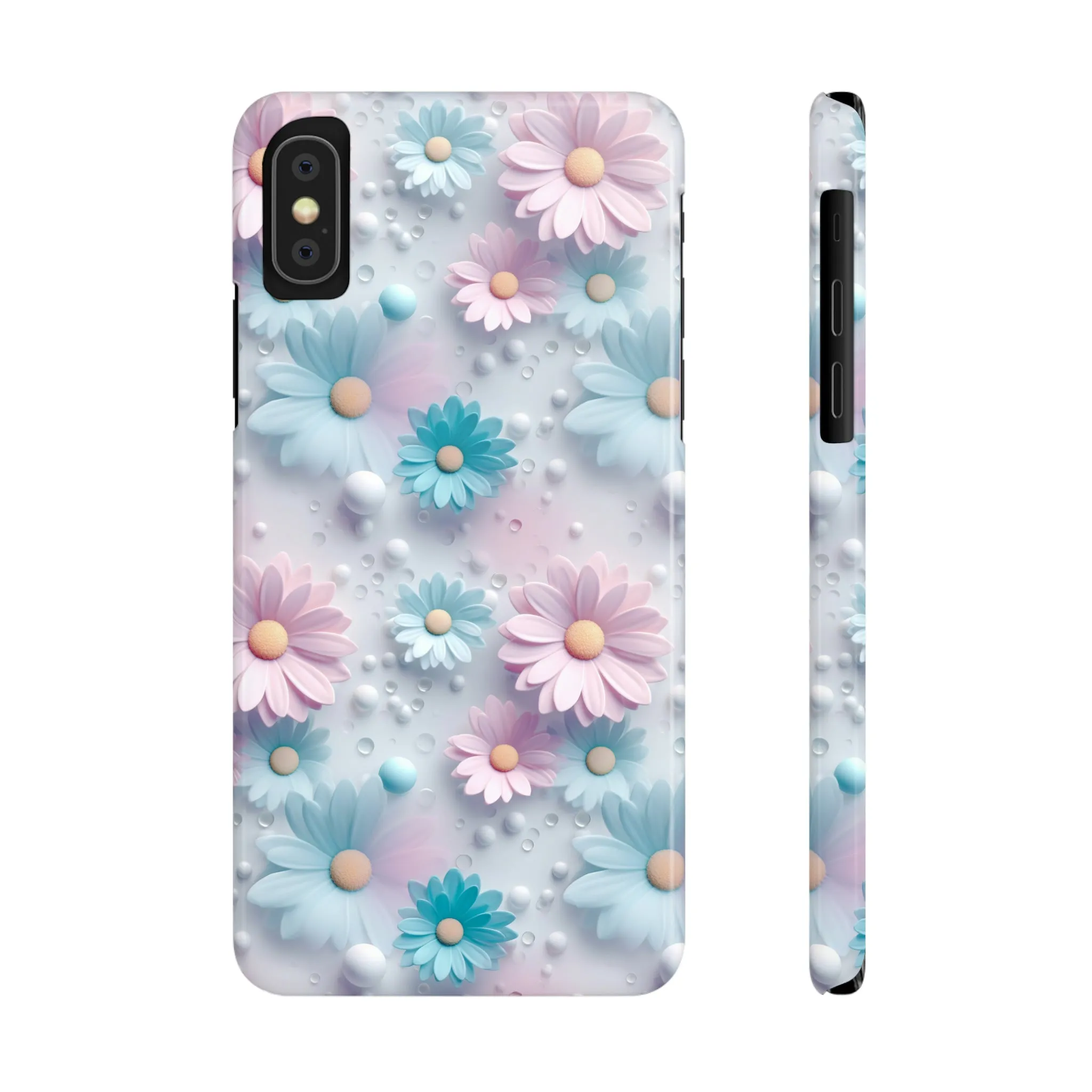 3D Dreamy Daisy Design Sleek Elegance Wireless-Charging Compatible Phone Case Slim Phone Case compatible with over 20 iphone models