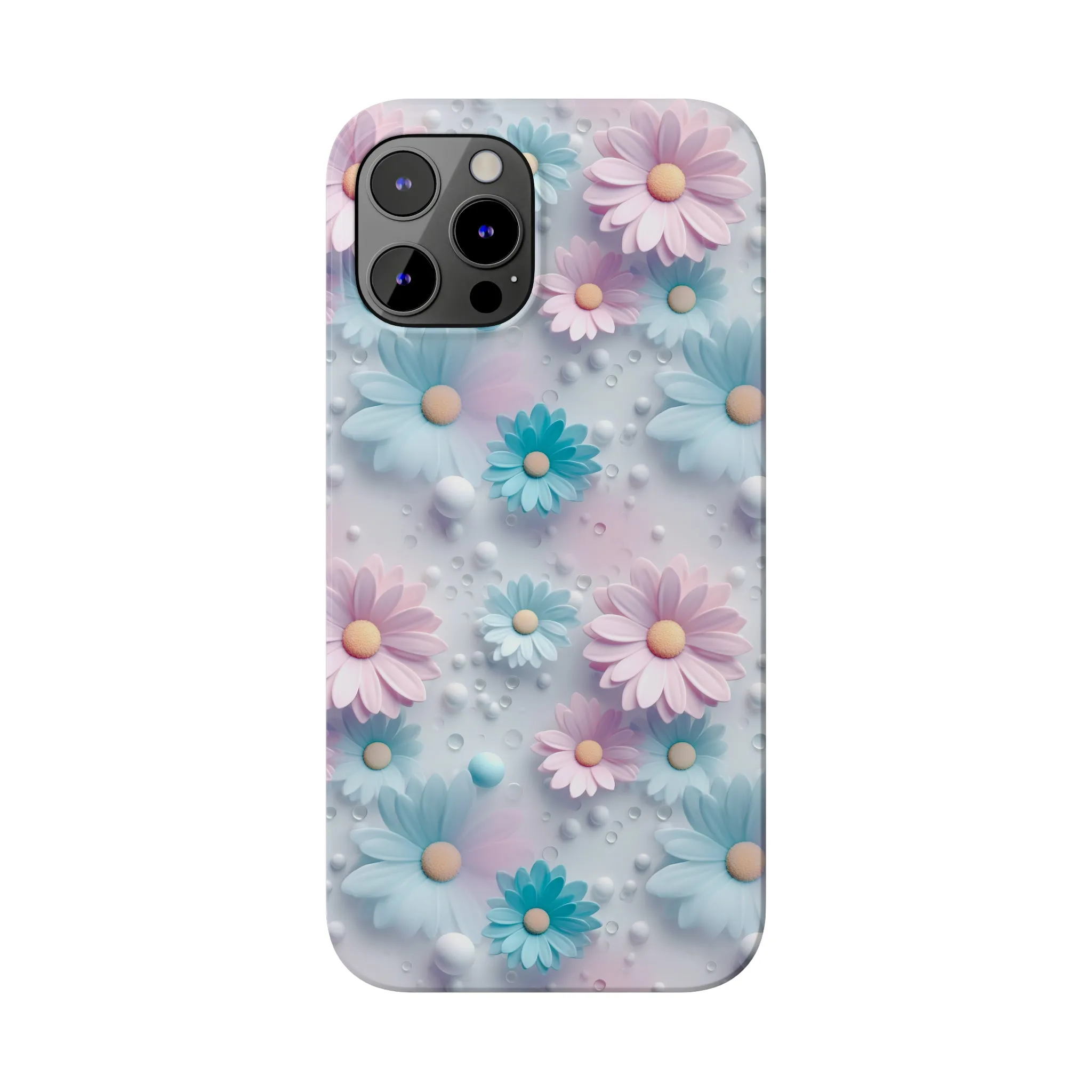 3D Dreamy Daisy Design Sleek Elegance Wireless-Charging Compatible Phone Case Slim Phone Case compatible with over 20 iphone models