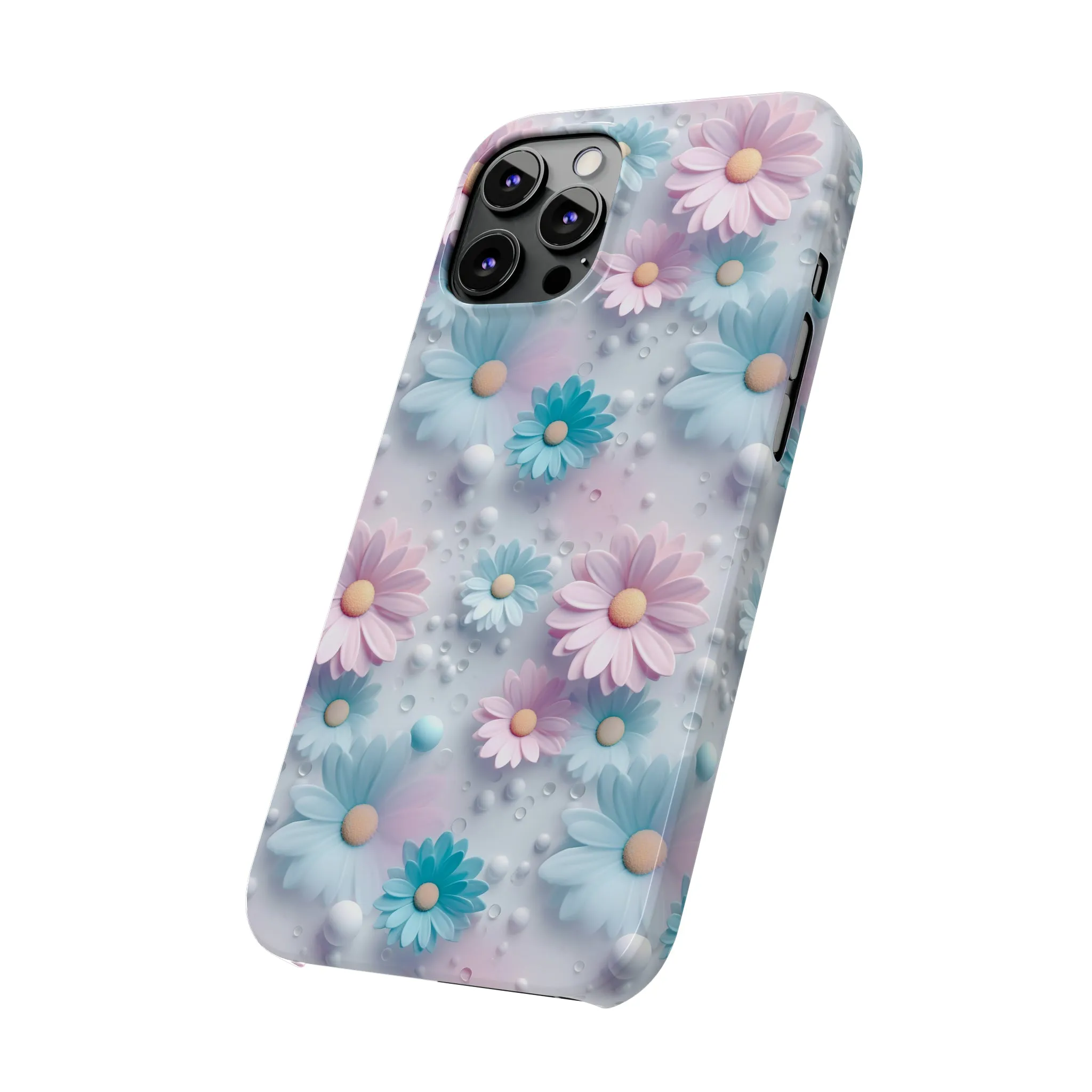 3D Dreamy Daisy Design Sleek Elegance Wireless-Charging Compatible Phone Case Slim Phone Case compatible with over 20 iphone models