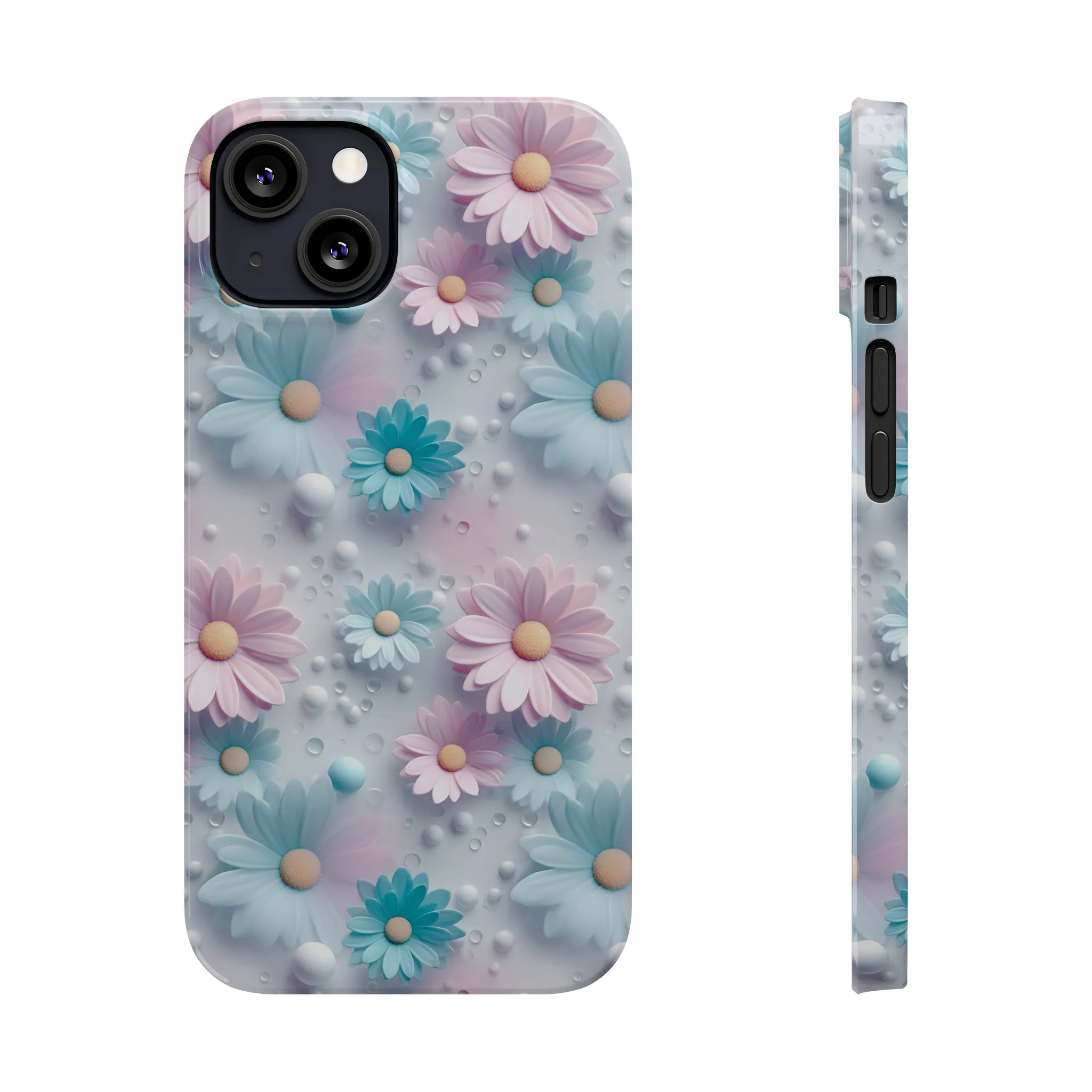 3D Dreamy Daisy Design Sleek Elegance Wireless-Charging Compatible Phone Case Slim Phone Case compatible with over 20 iphone models