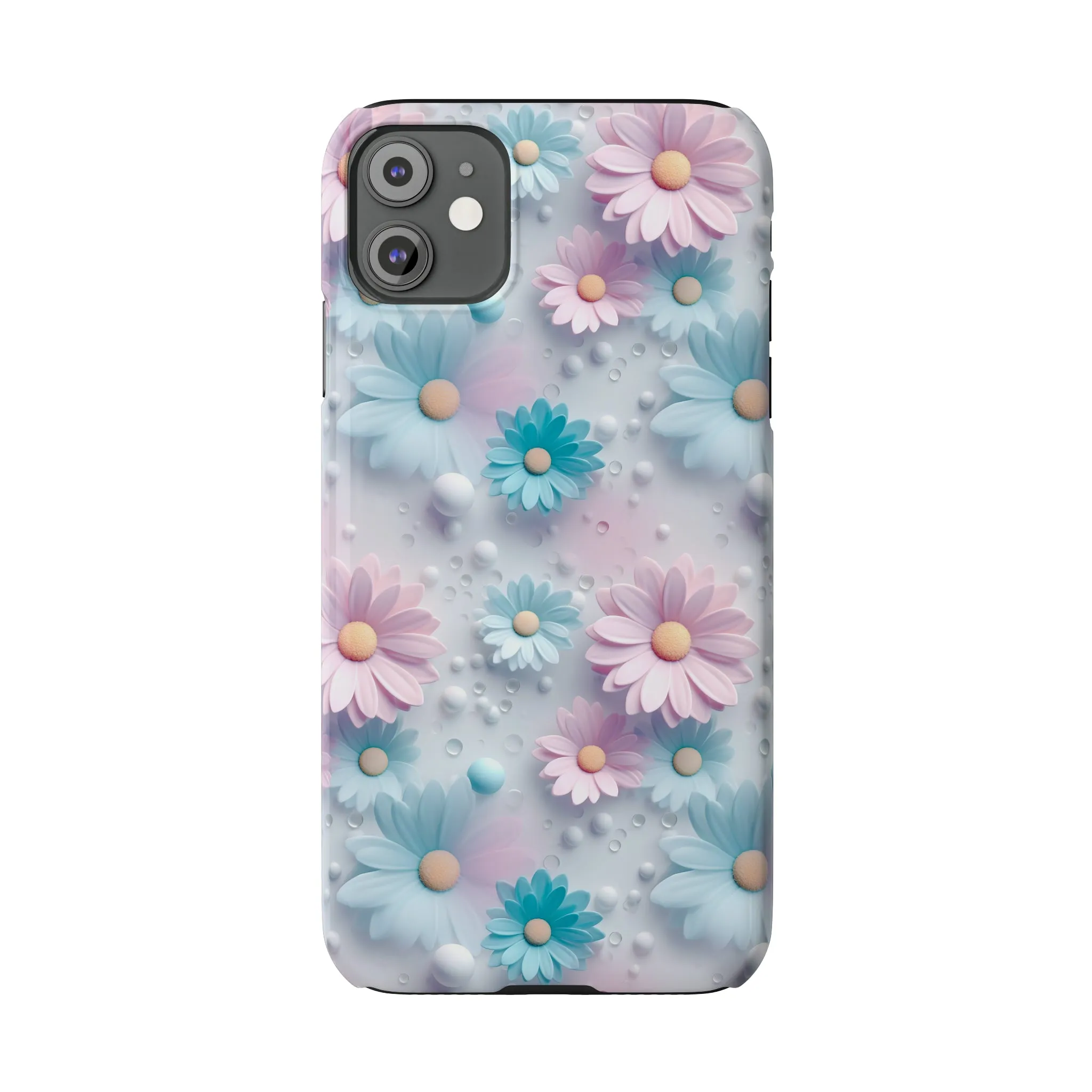 3D Dreamy Daisy Design Sleek Elegance Wireless-Charging Compatible Phone Case Slim Phone Case compatible with over 20 iphone models