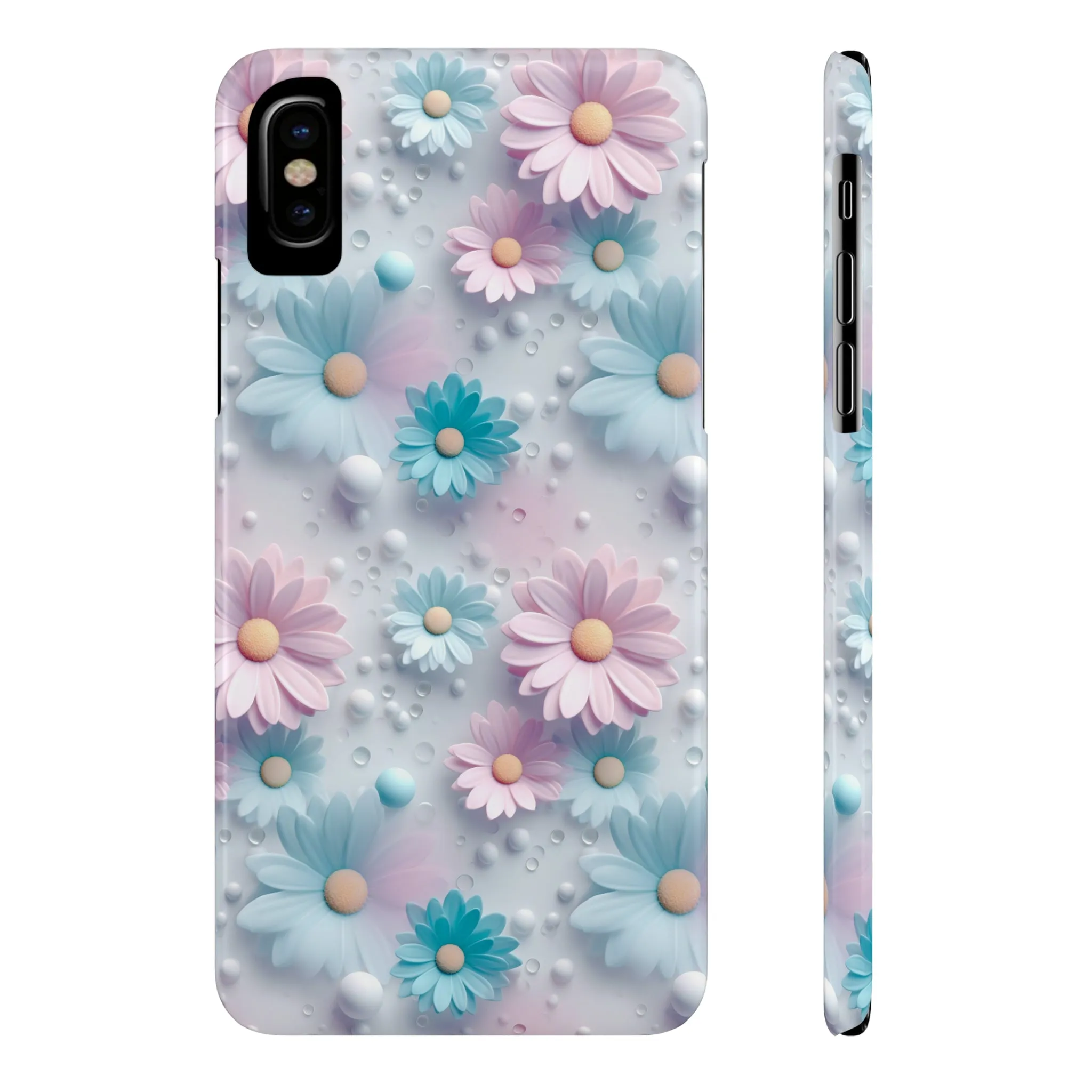 3D Dreamy Daisy Design Sleek Elegance Wireless-Charging Compatible Phone Case Slim Phone Case compatible with over 20 iphone models