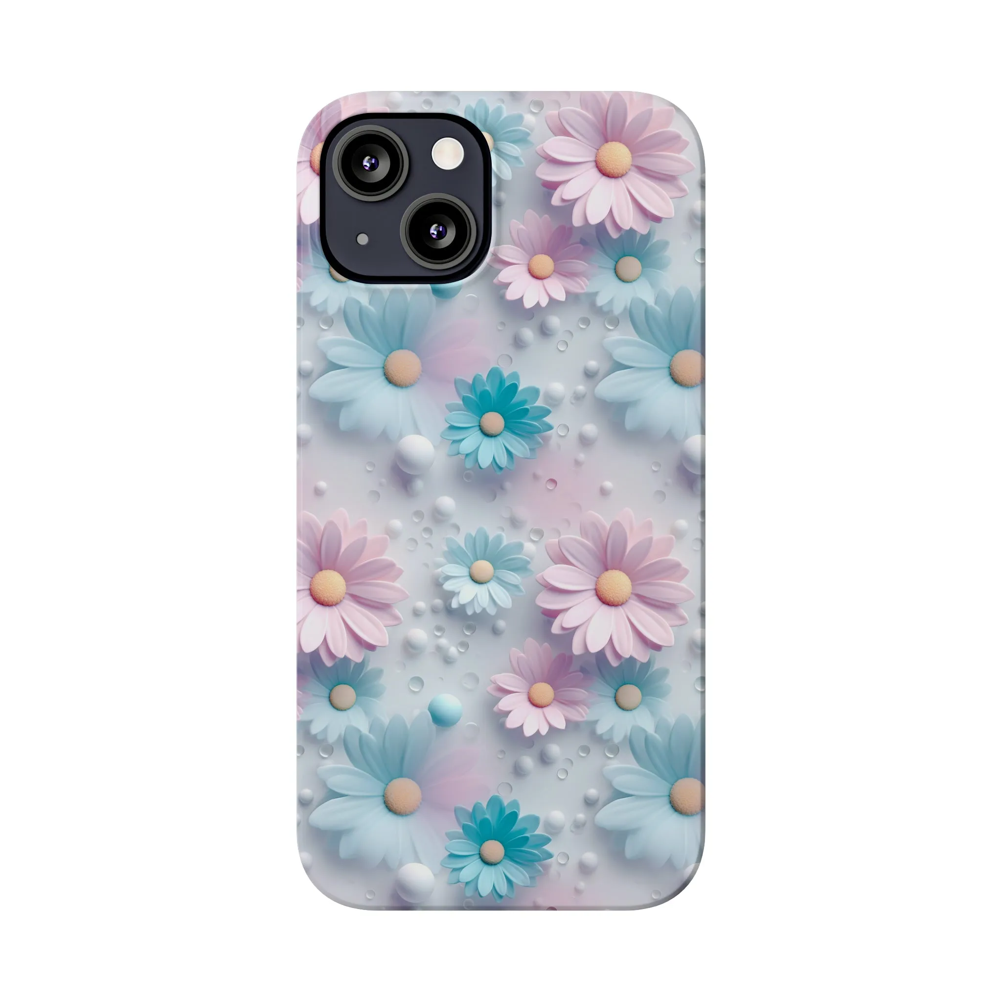 3D Dreamy Daisy Design Sleek Elegance Wireless-Charging Compatible Phone Case Slim Phone Case compatible with over 20 iphone models