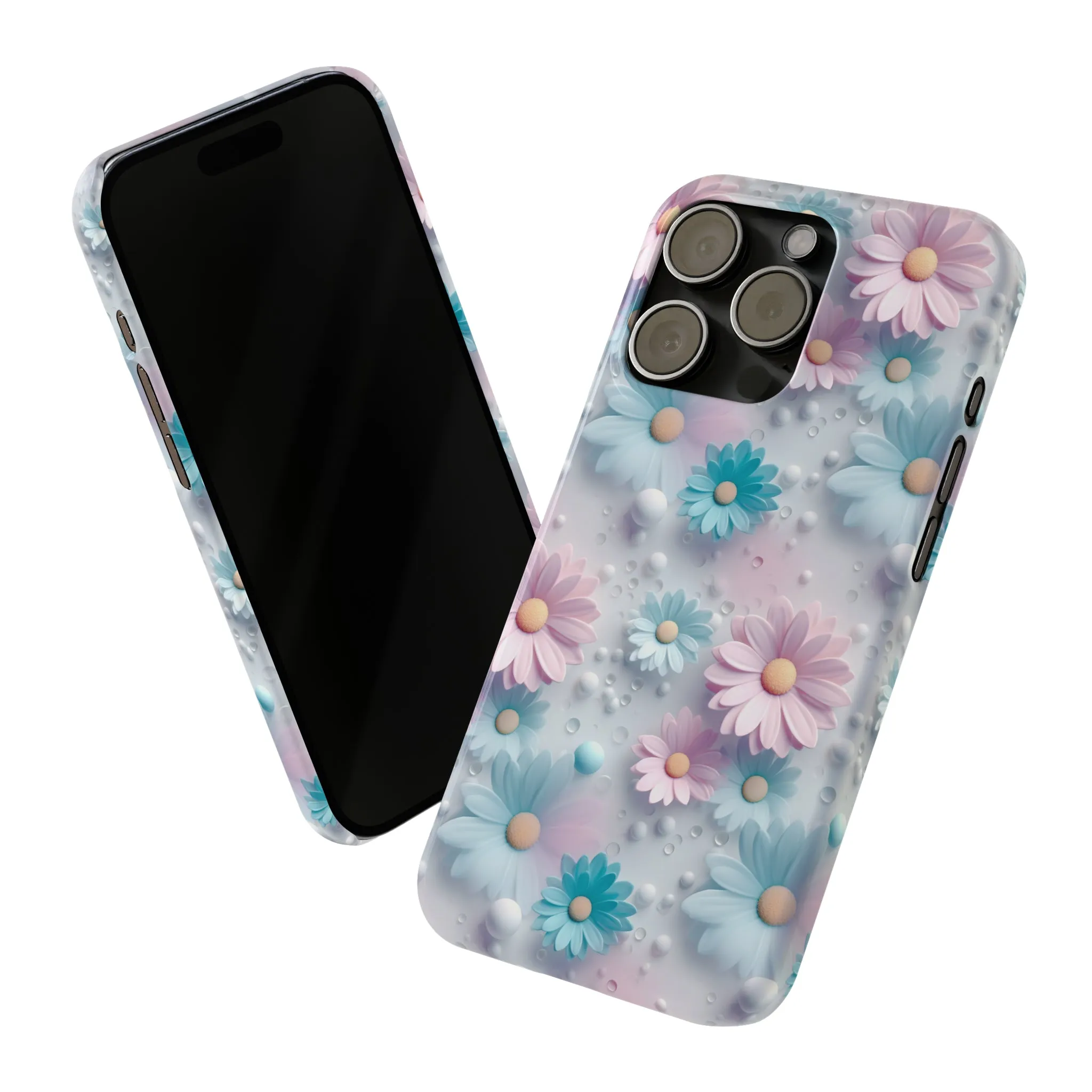 3D Dreamy Daisy Design Sleek Elegance Wireless-Charging Compatible Phone Case Slim Phone Case compatible with over 20 iphone models