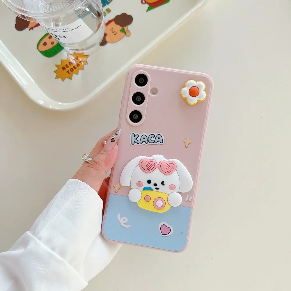 3D Spin Flower Silicone Soft Phone Case - Vivo Y35