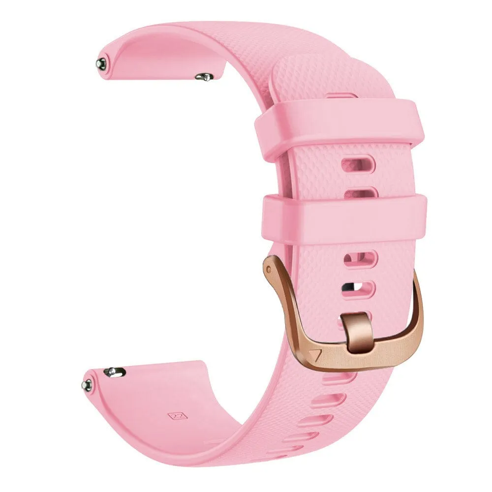 3Plus Vibe Smartwatch compatible Silicone Watch Straps with Rose Gold Buckles