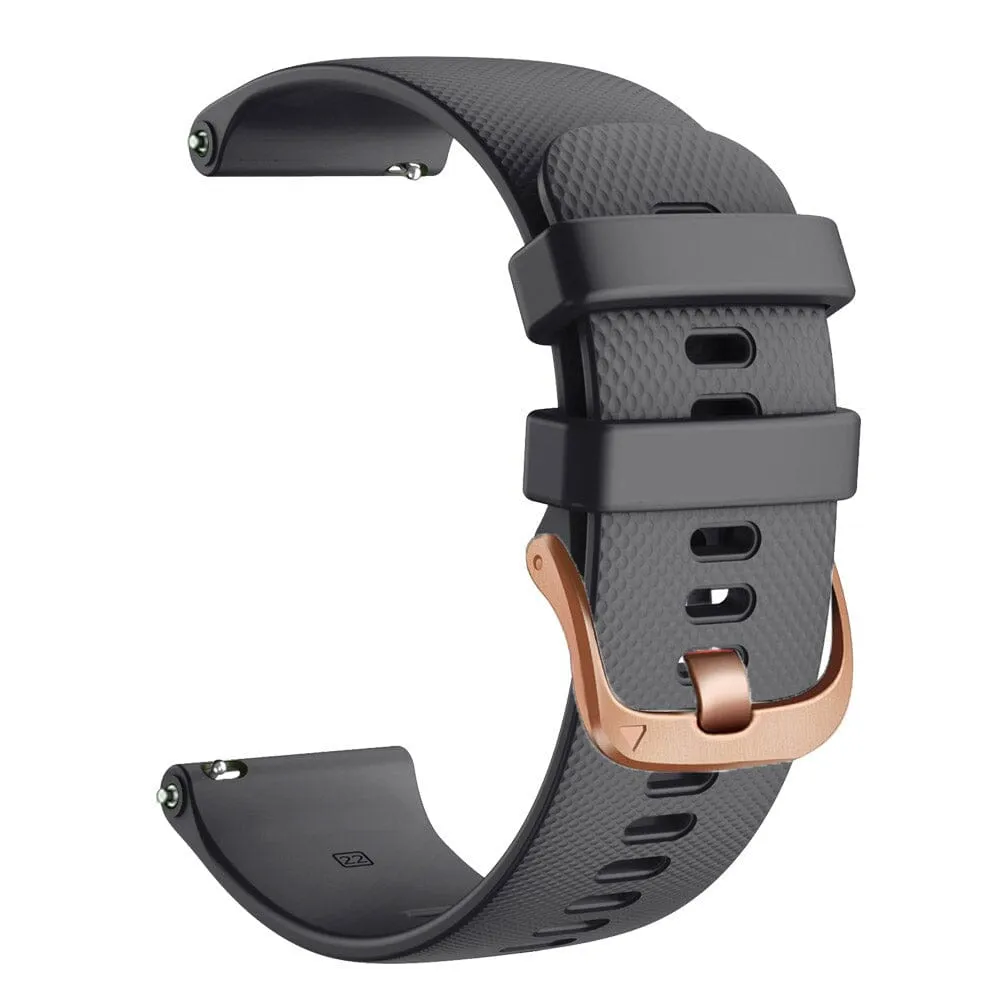 3Plus Vibe Smartwatch compatible Silicone Watch Straps with Rose Gold Buckles