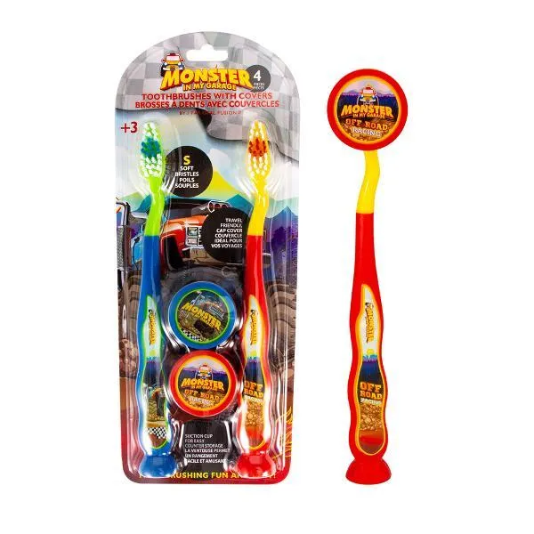 4 Pack Oral Fusion Monster Truck Kids Toothbrush