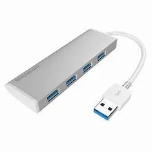 4 PORT USB 3.0 ULTRA SLIM PORTABLE HUB ALUMINUM ALLOY