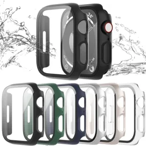 6-Pack Case with Tempered Glass Screen Protector Compatible with Apple Watch Series 3 38mm, Full Coverage Hard PC Protective Face Cover Bumper for iWatch 38 mm