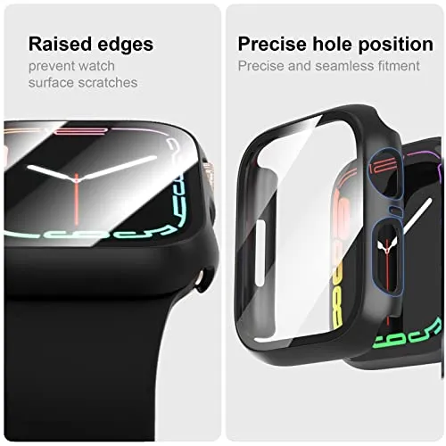 6 Pack Case with Tempered Glass Screen Protector for Apple Watch Series 3 Series 2 Series 1 38mm, JERXUN Ultra-Thin Scratch Resistant Full Protective Hard PC Bumper Cover for iWatch 38mm Accessories