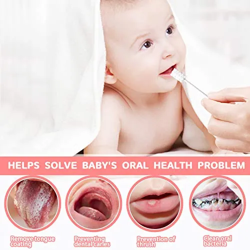 62PCS Baby Tongue Cleaner, Baby Oral Cleaner Newborn Baby Toothbrush,Disposable Infant Toothbrush Clean Baby Mouth,Gauze Gum Cleaner Stick Dental Care for 0-36 Month Baby 1 Finger Toothbrush with Case