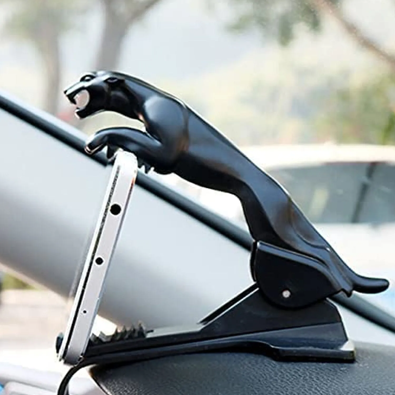 6469 Jaguar Leopard Shape Plastic Phone Clip, Mobile Phone Holder For Car Use