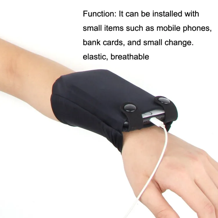 7 Inch Mobile Phone Outdoor Sports Wrist Bag Elastic Close-fitting Mini Arm Bag(Black)