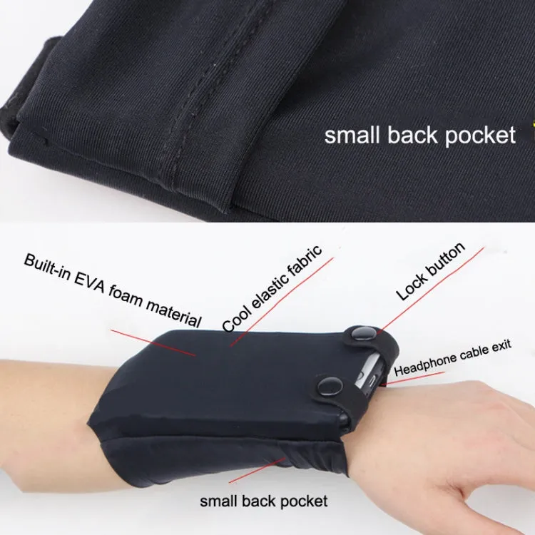 7 Inch Mobile Phone Outdoor Sports Wrist Bag Elastic Close-fitting Mini Arm Bag(Black)