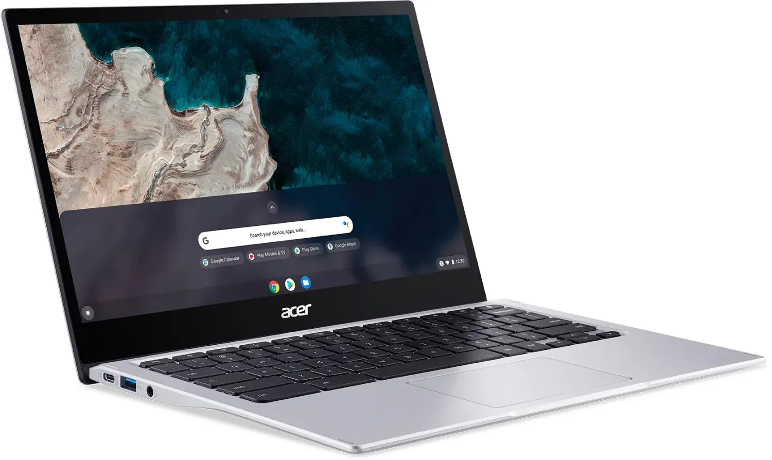 Acer Chromebook, Qualcomm Snapdragon 7c, 4 GB RAM, 64 GB eMMC, 13.3" Inch Touchscreen FHD Display, ChromeOS, Silver